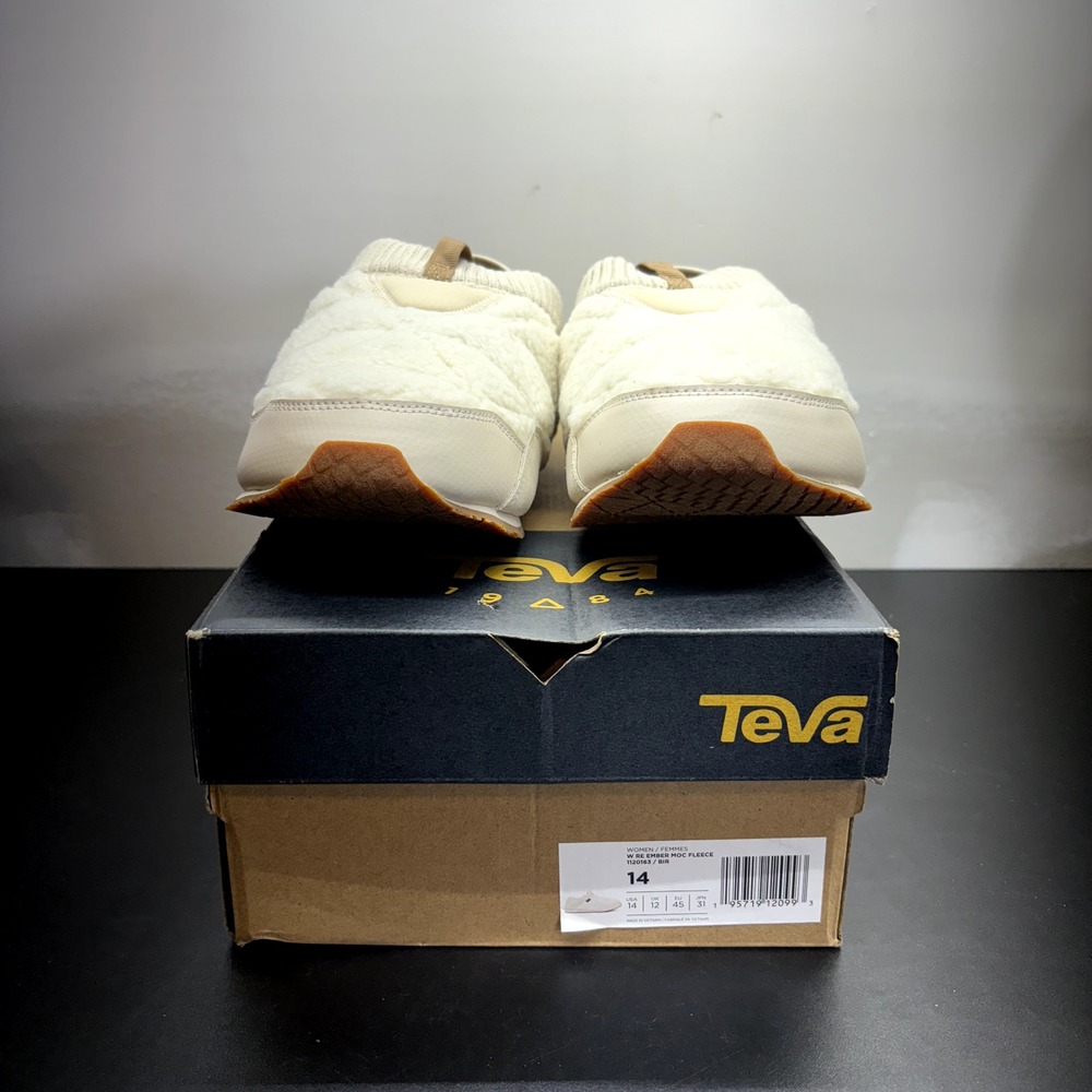 Teva Re Ember Moc Fleece Birch White Quilted Slip On Shoes 1120163 Womens 14